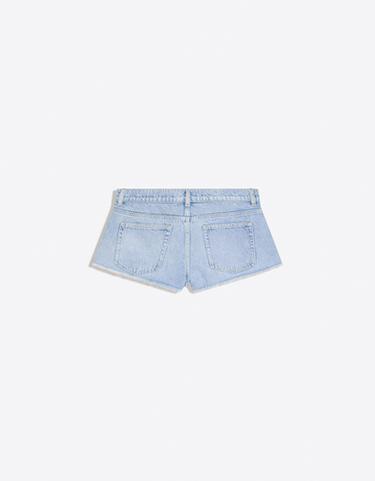 Frayed hem denim mini shorts — Light blue 5