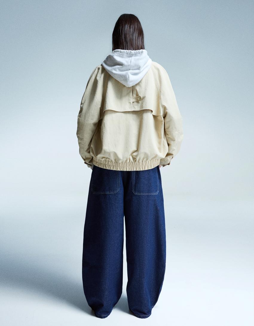 Zip-up jacket-Cream-1