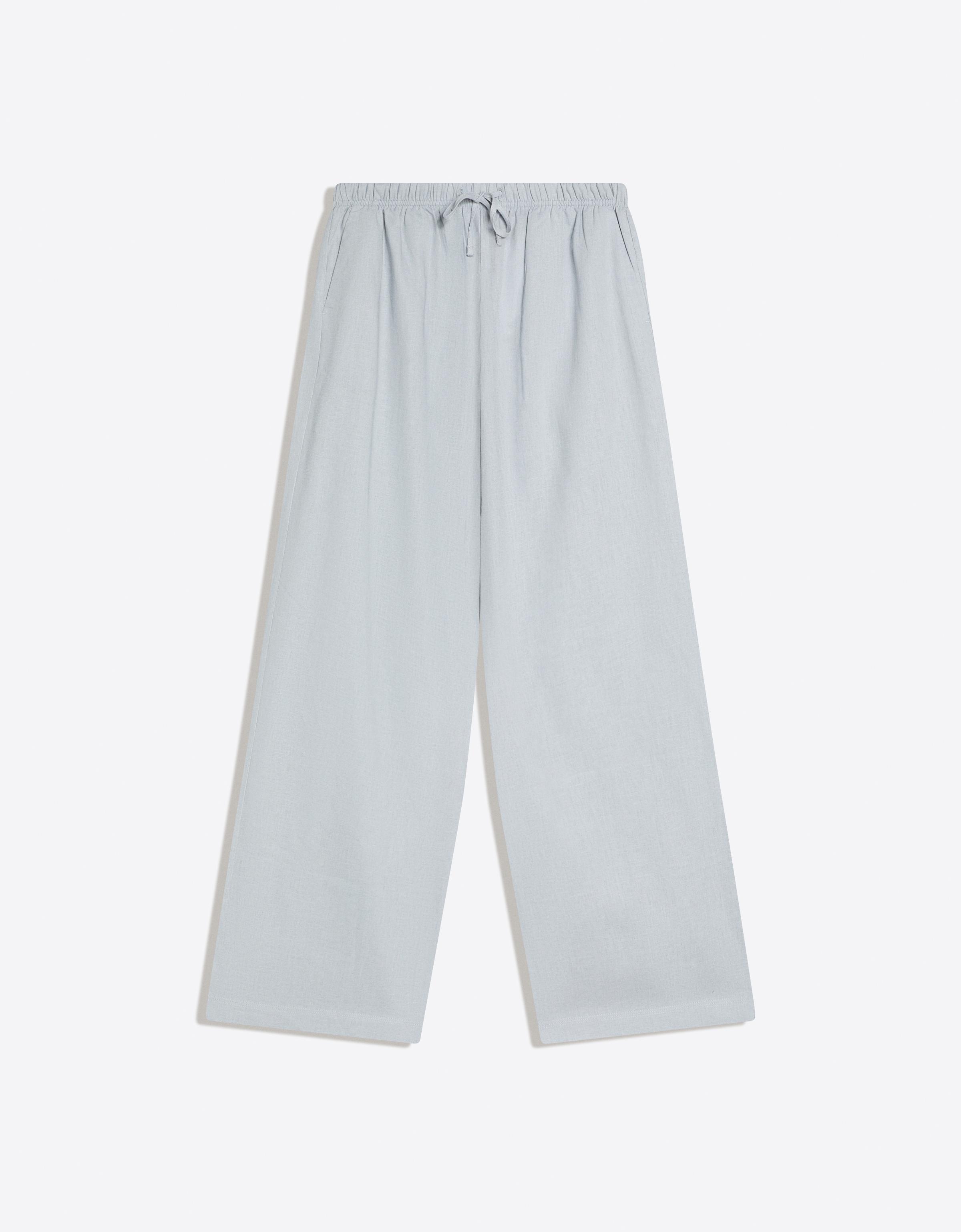 Bershka Leinenhose Mit Gummibund Damen Xs Grau