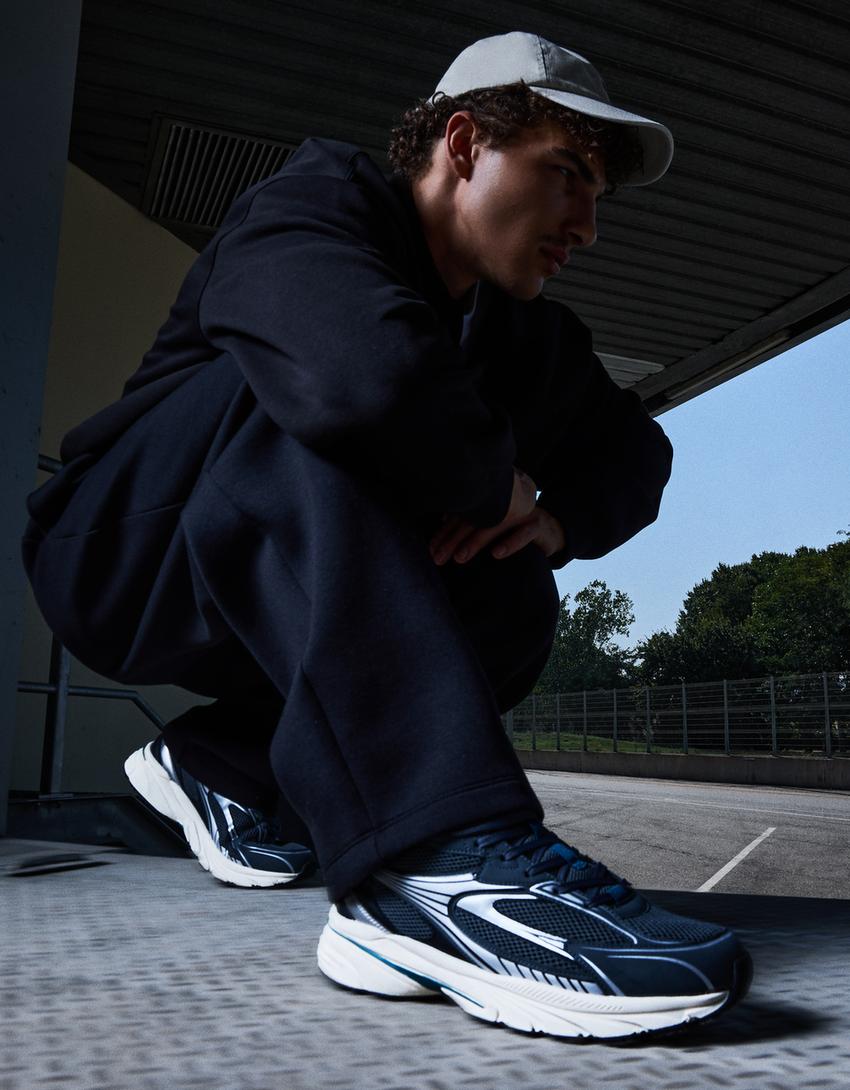 Sneakers multi-elementi-Azzurro