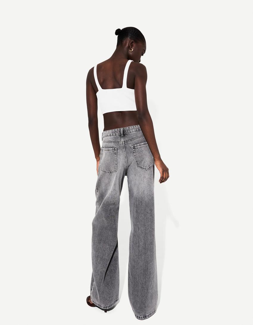 Baggy jean-Koyu gri-2