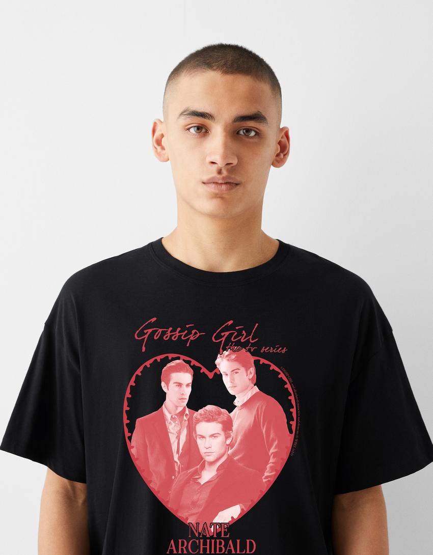 Gossip Girl short sleeve T-shirt-Black-3