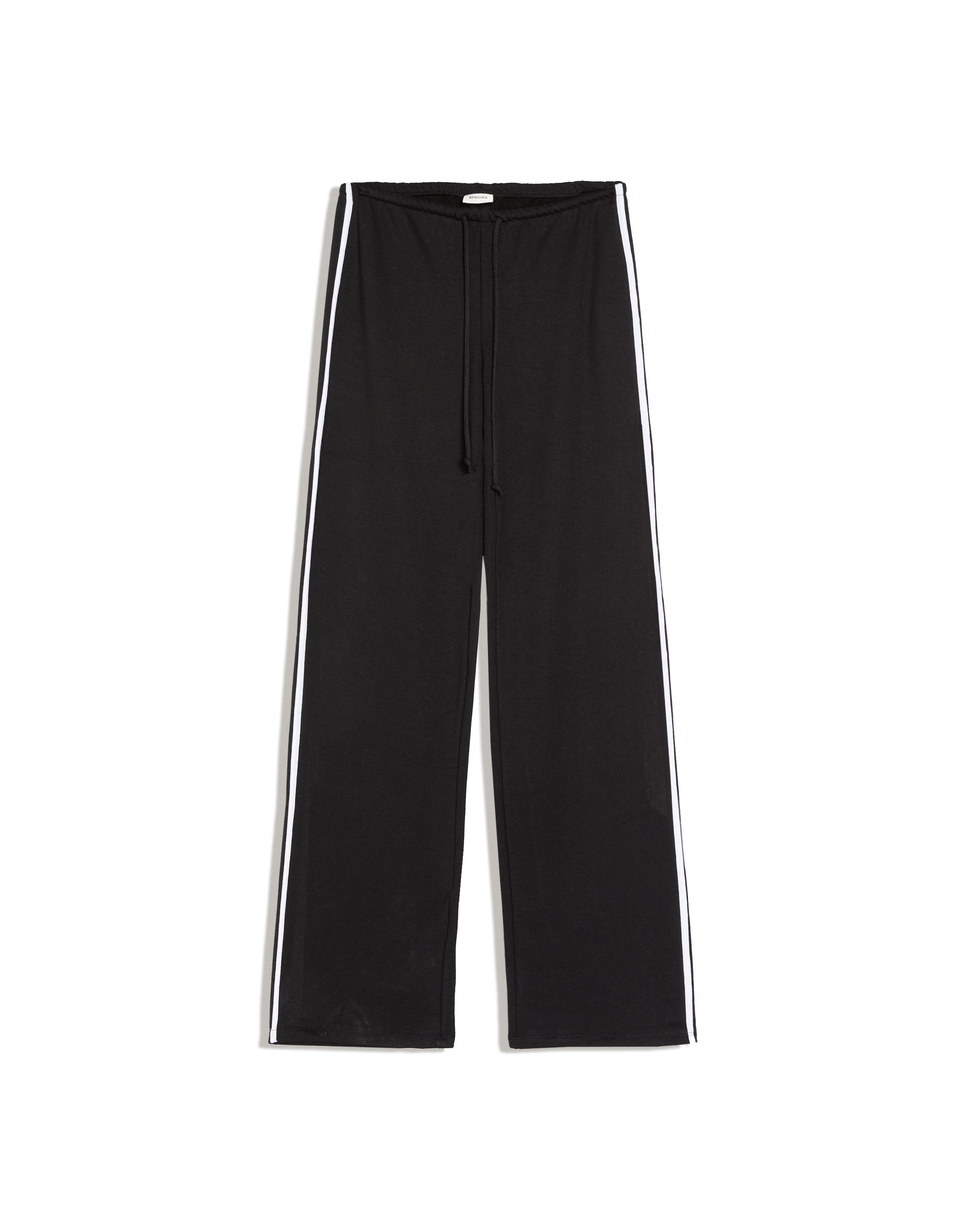 Side-stripe joggers — Black