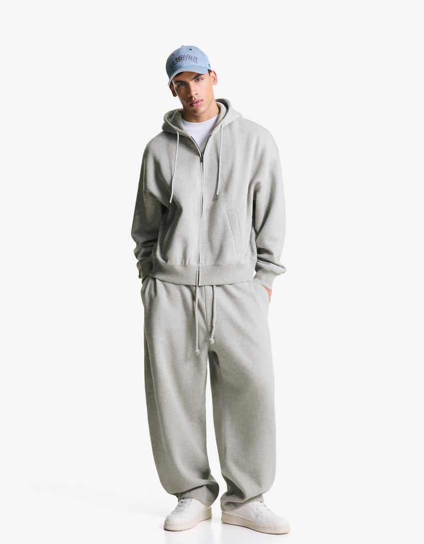 Balloon fit trousers-Grey-0