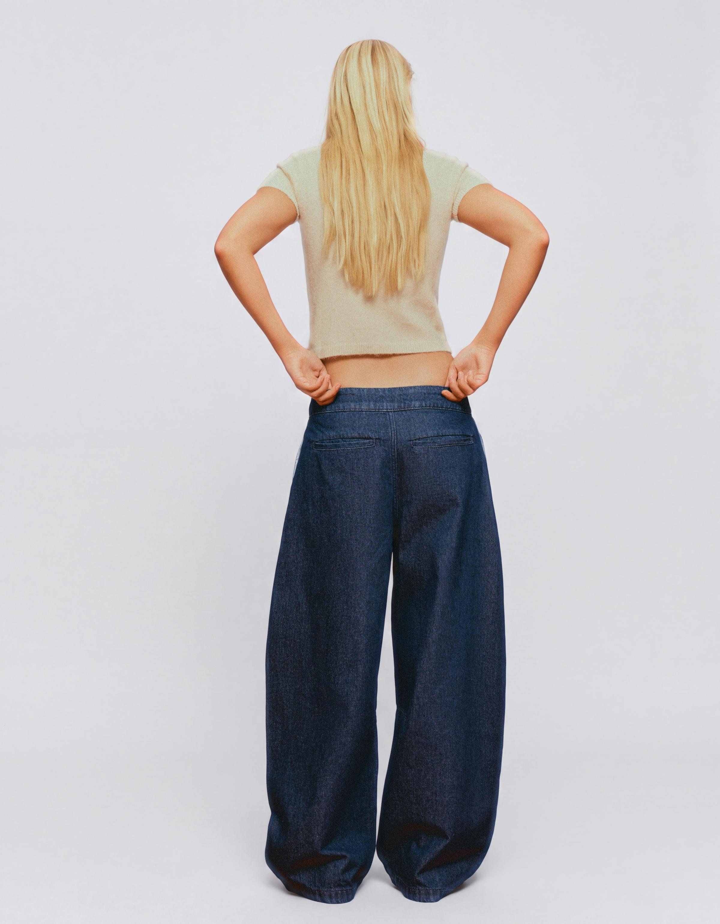 Twisted pleat jeans — Blue