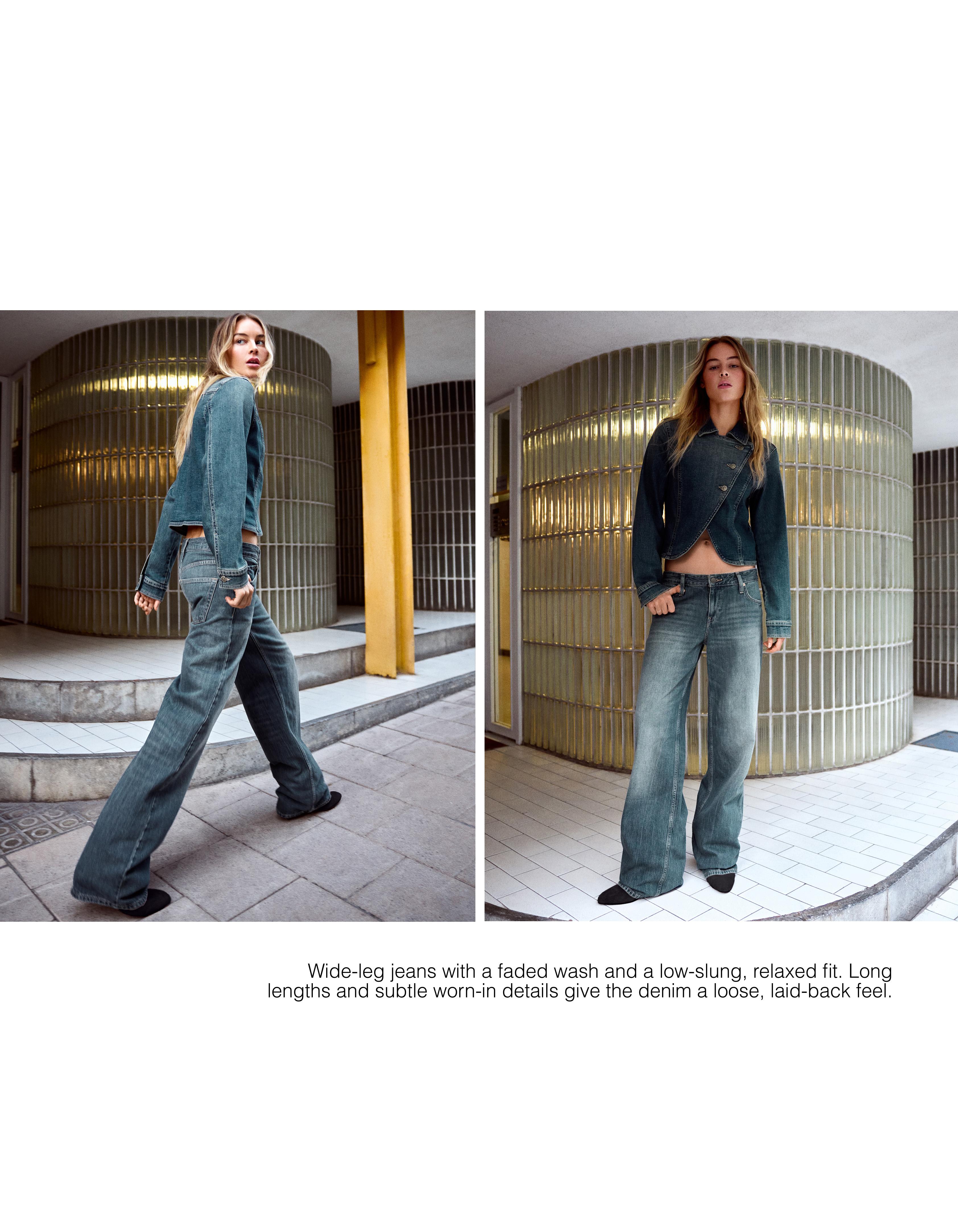Low-rise straight jeans — Light blue