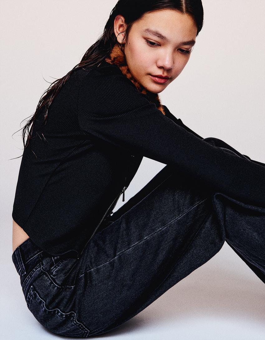 Wide Leg 90's Jeans-Schwarz-1