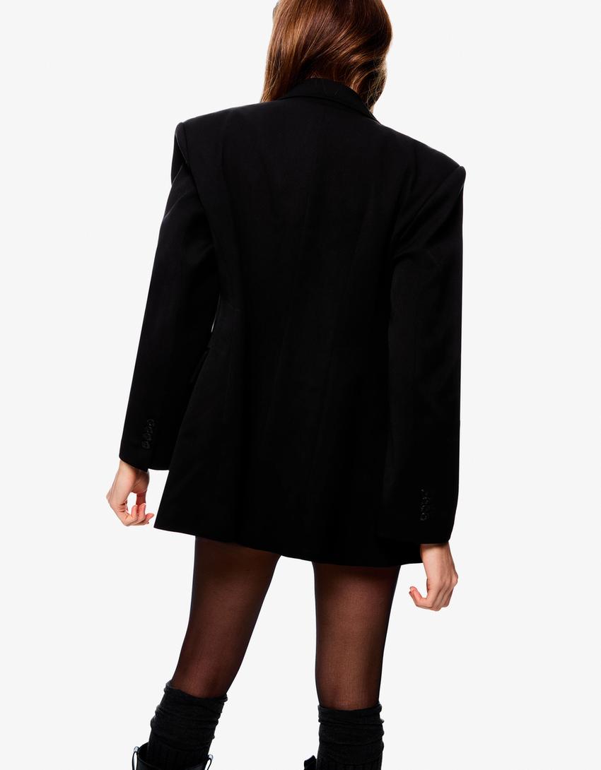 Blazer with side button-Black