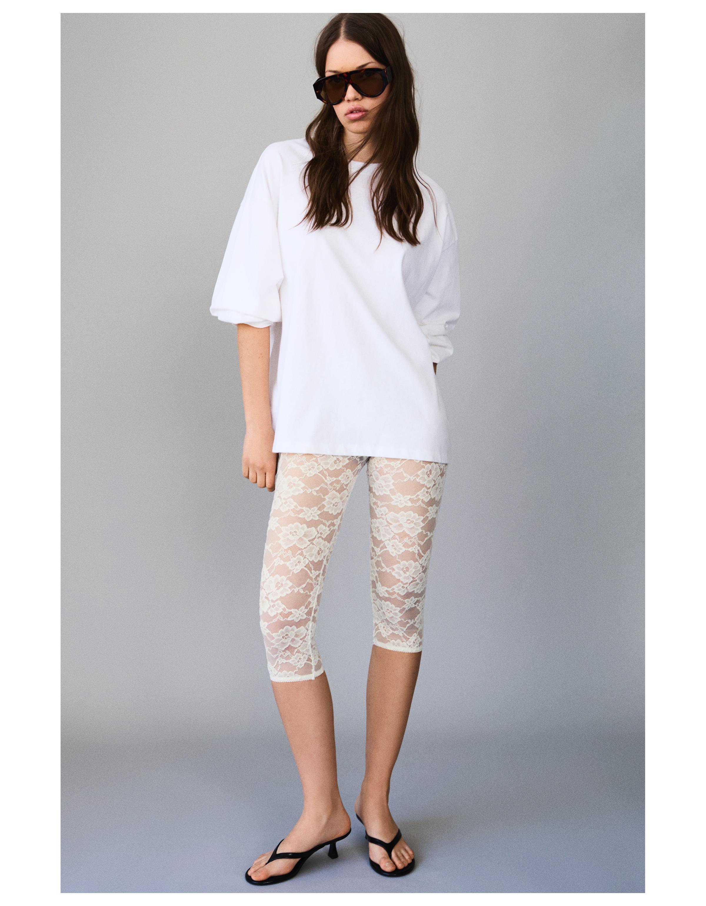 Dantelli kapri tayt - Görsel 14