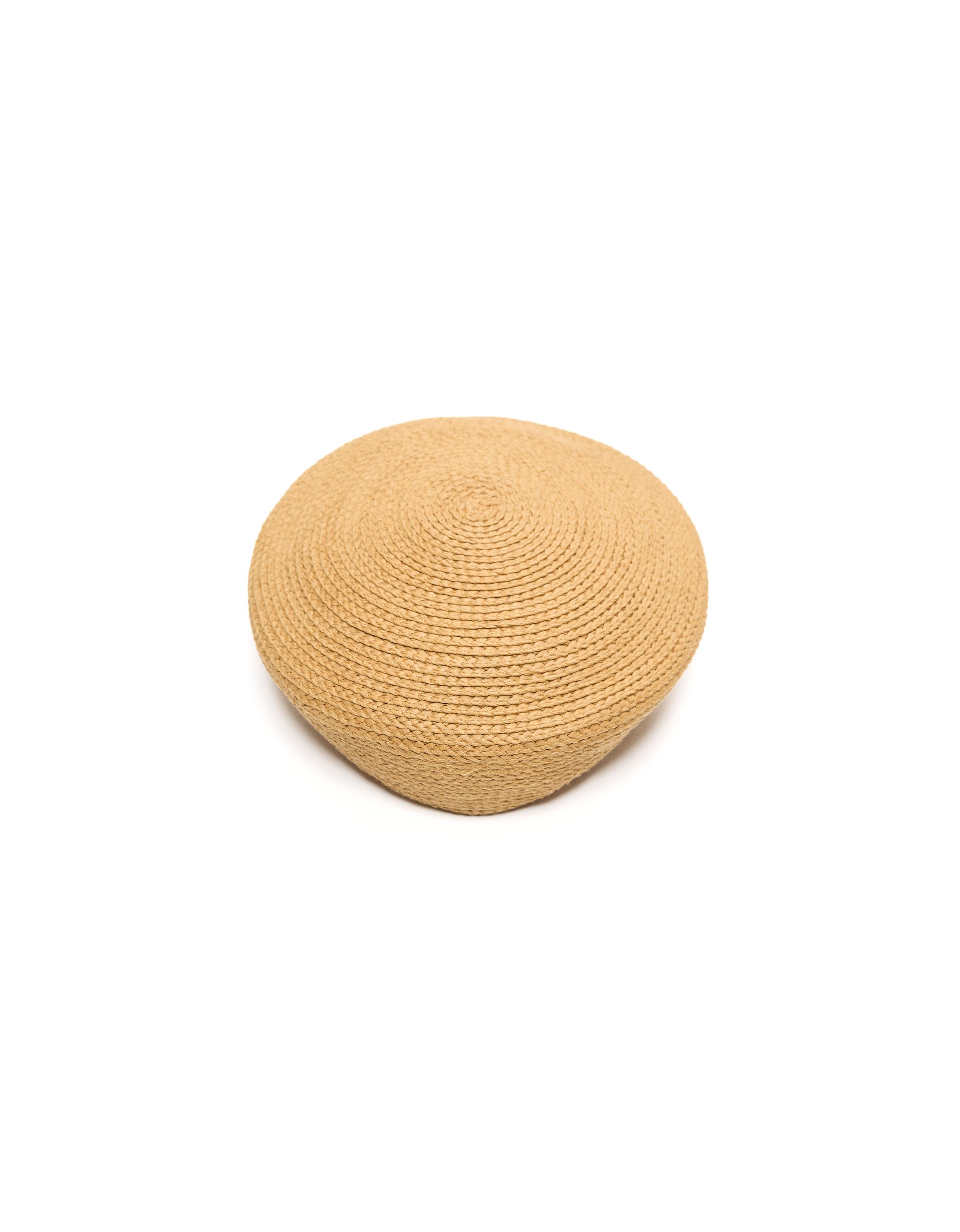 Rustic pillbox hat — Sand