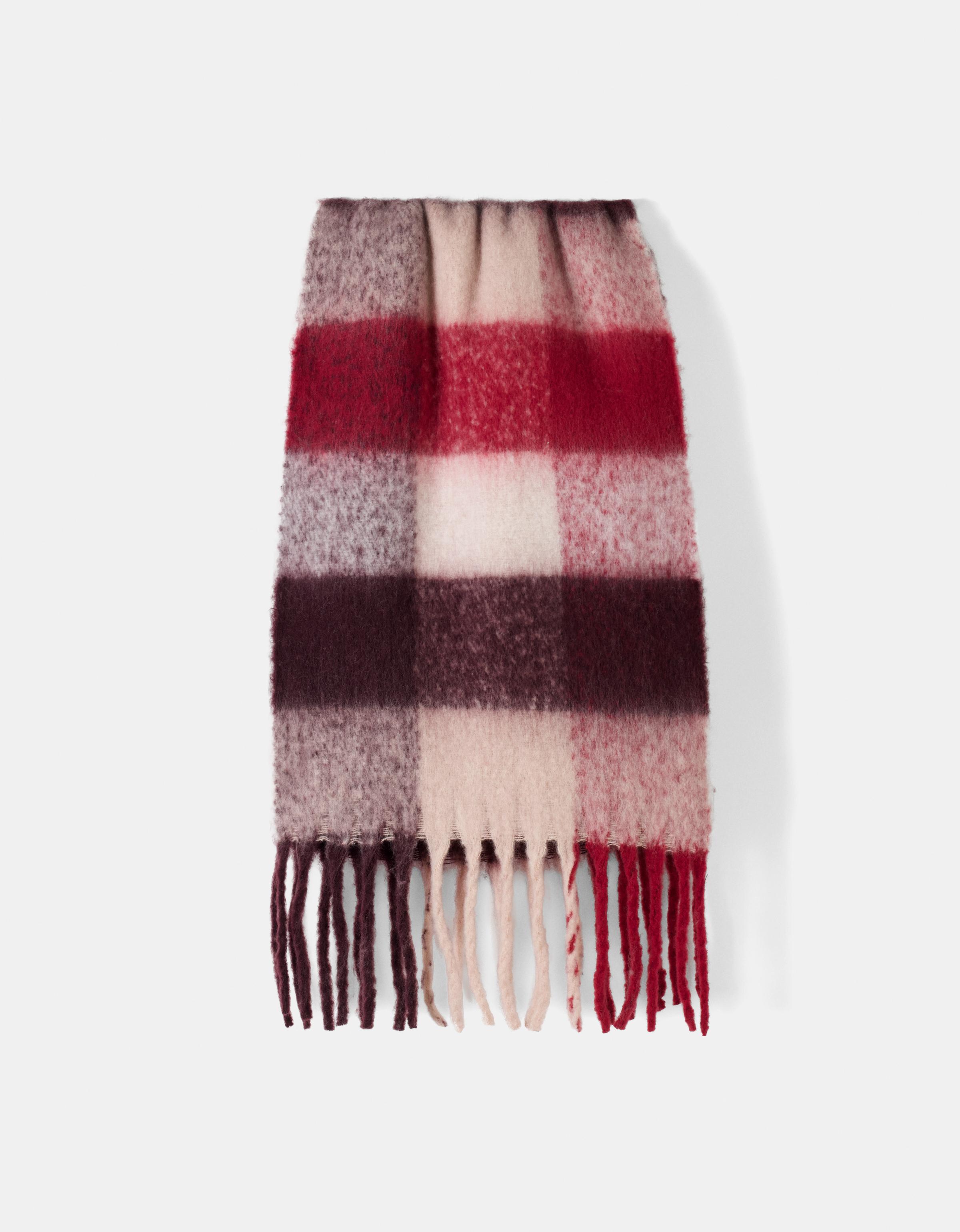 Burgundy check scarf - Accessories - BSK Teen | Bershka