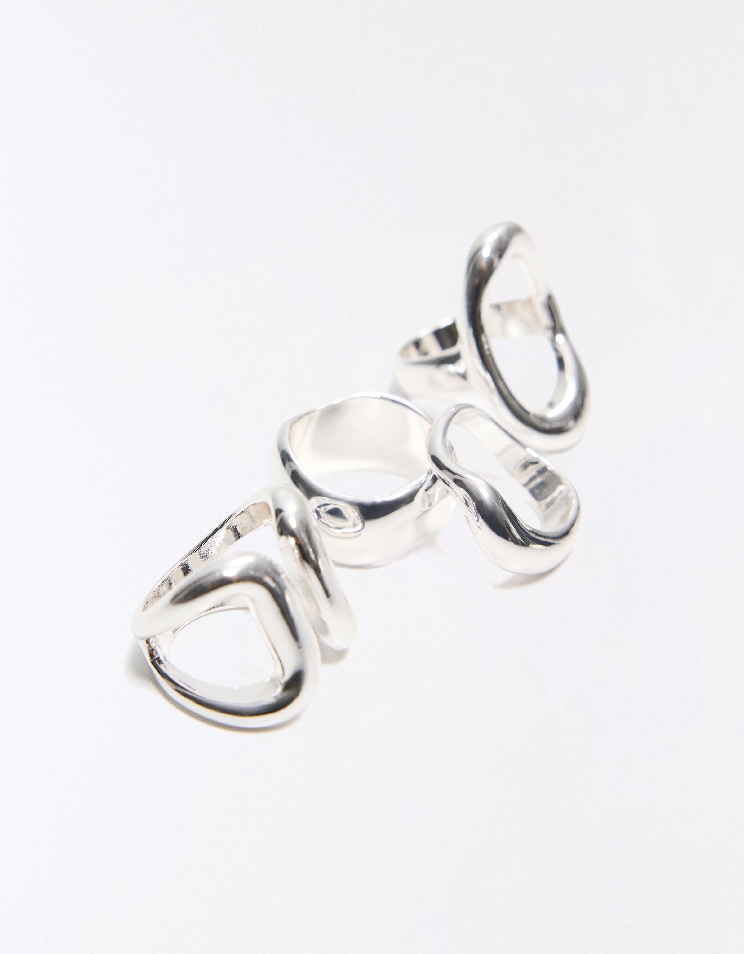 Pack of oval rings — Silver