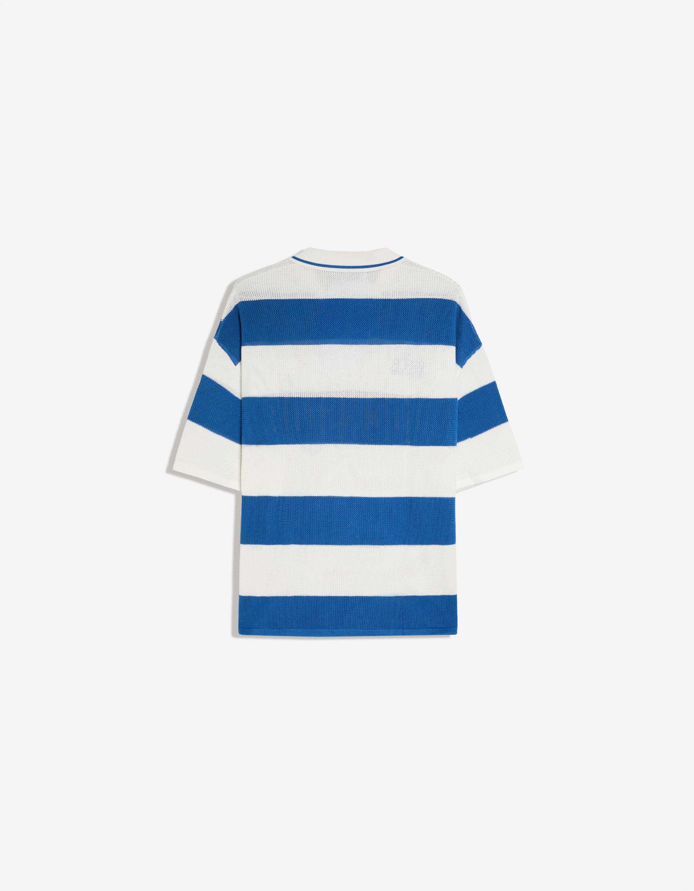 Mesh patch polo shirt — Blue