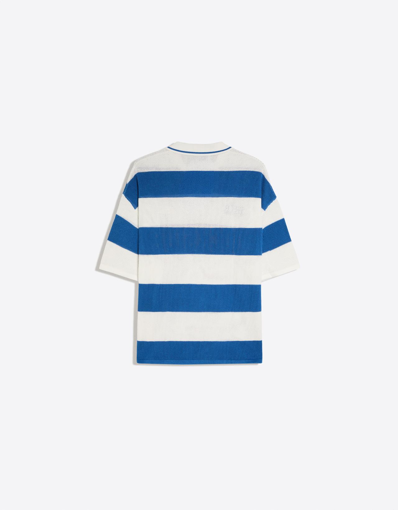 Mesh patch polo shirt — Blue