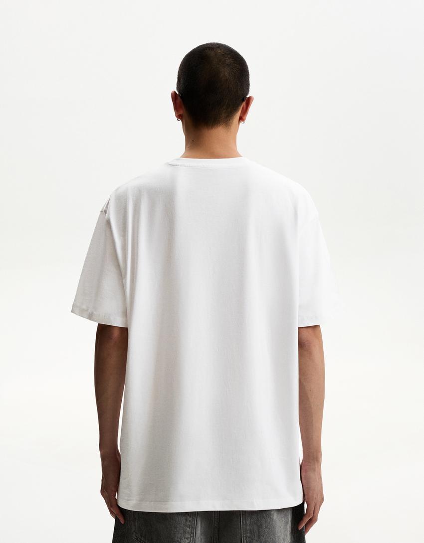 T-Shirt Edward mit kurzen Ärmeln-Weiss