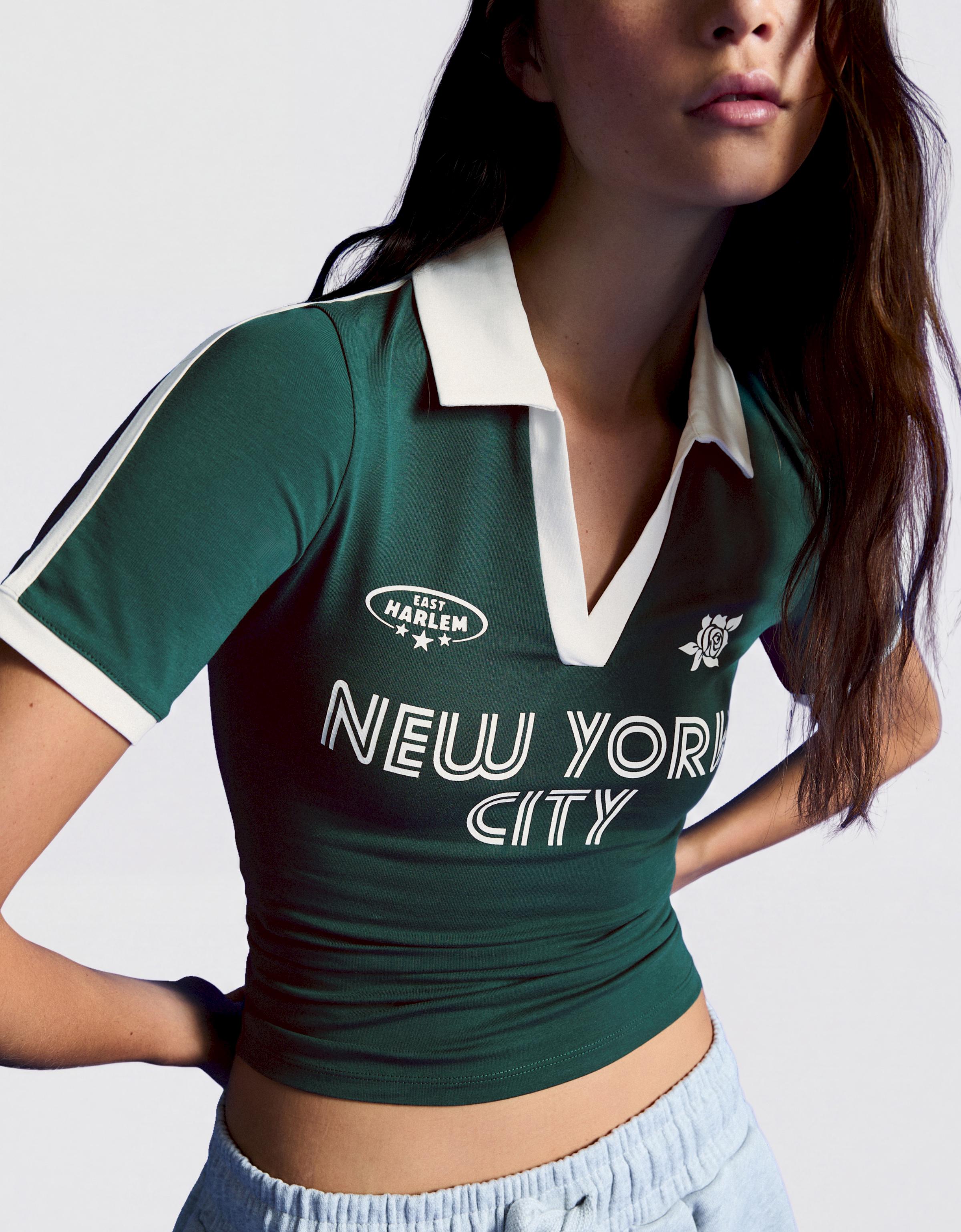 Short sleeve print polo shirt — Green