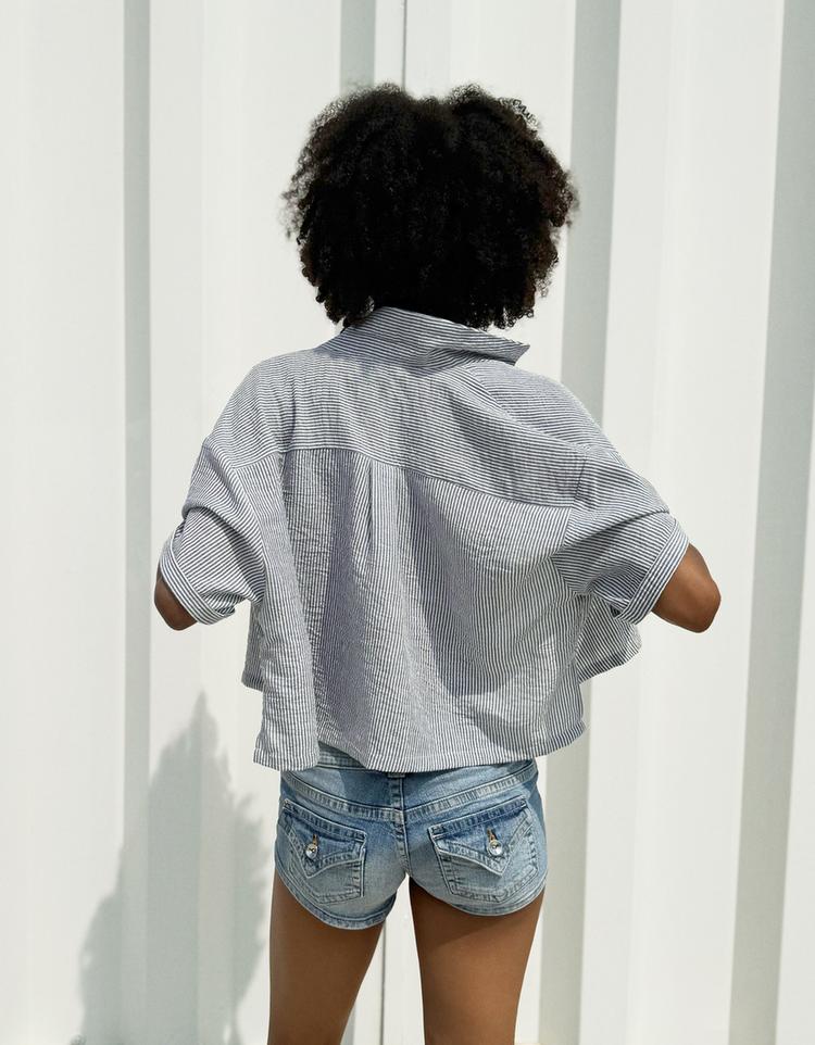 Textured rustic short sleeve shirt