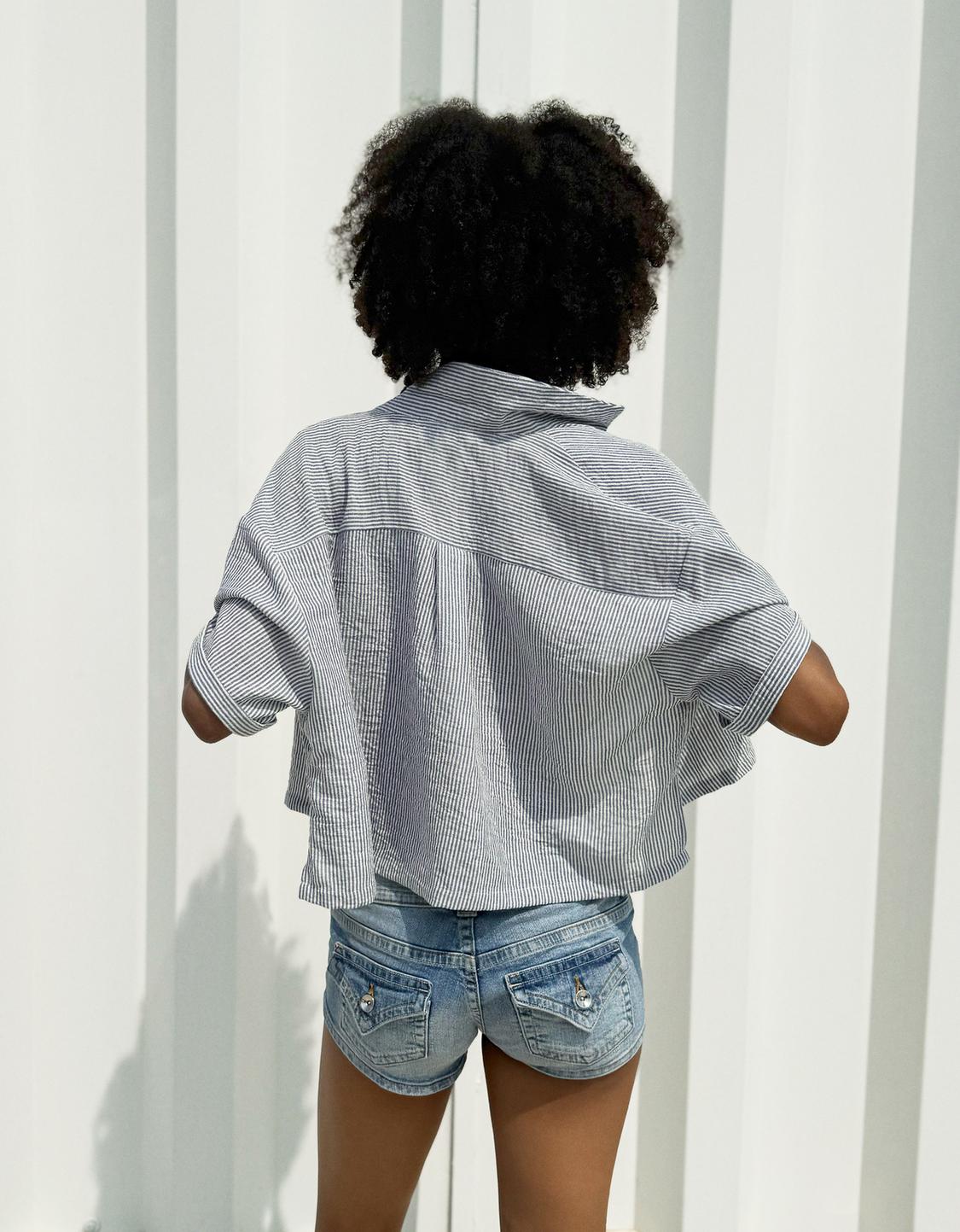 Textured rustic short sleeve shirt