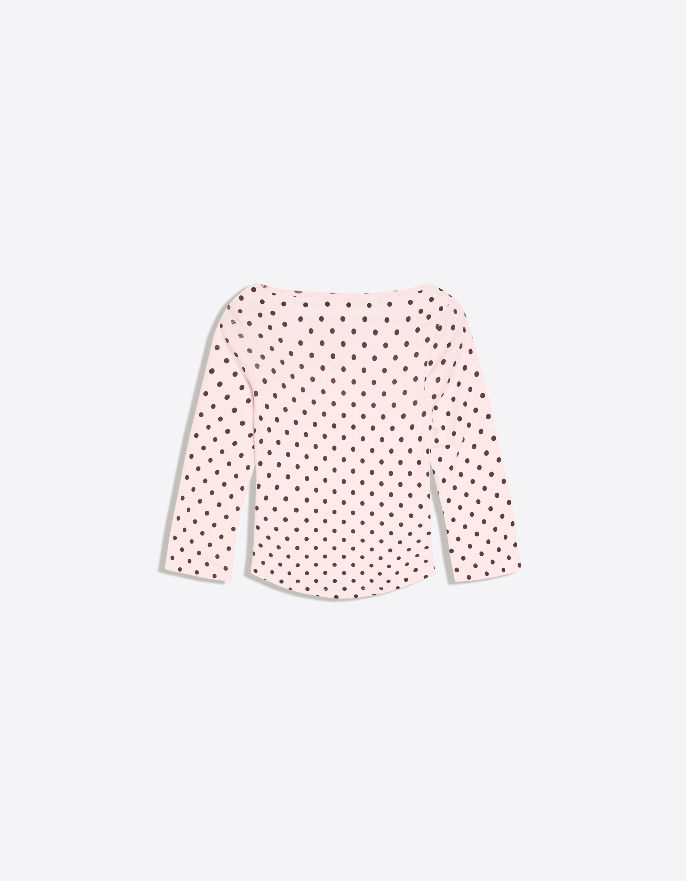 Boat neck long-sleeve T-shirt — Pink