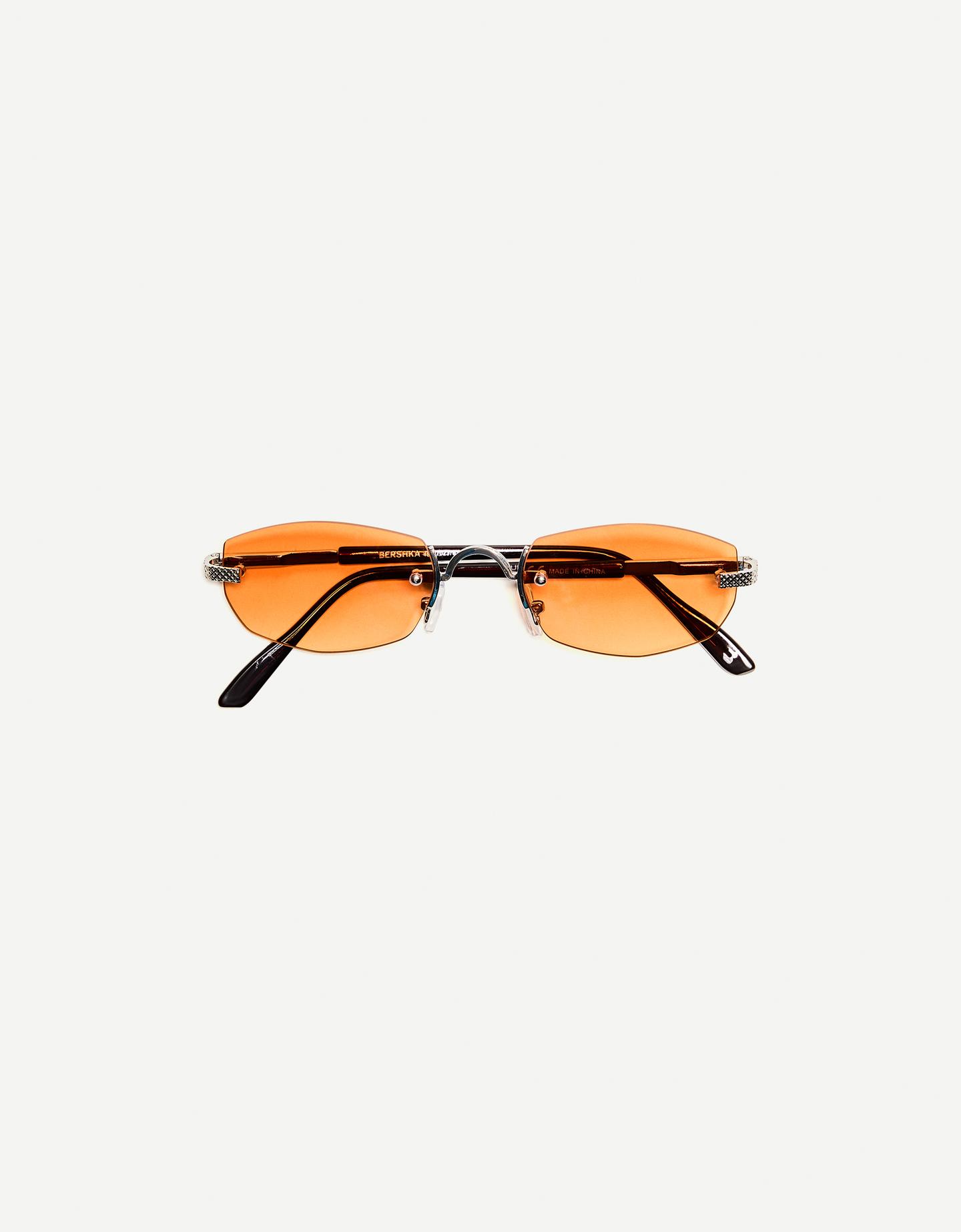 Bershka metaliczne okulary przeciwsłoneczne pomarańczowy