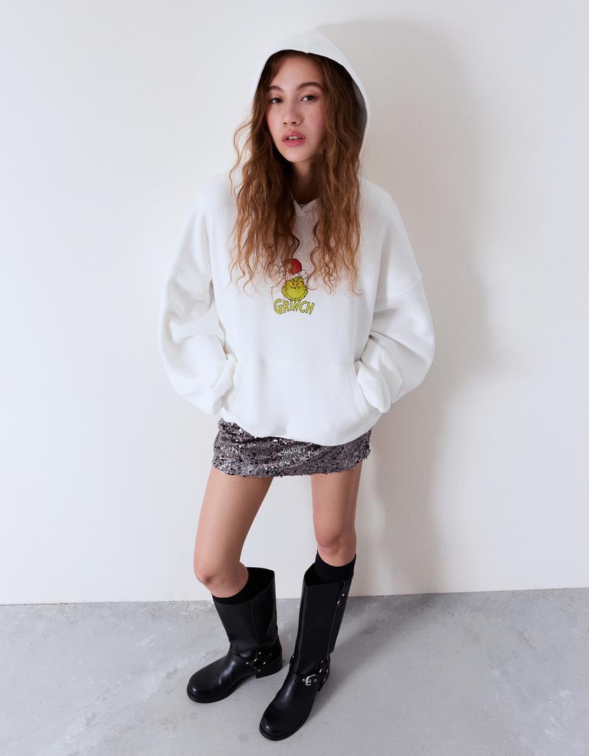 The Grinch print hoodie-Off white