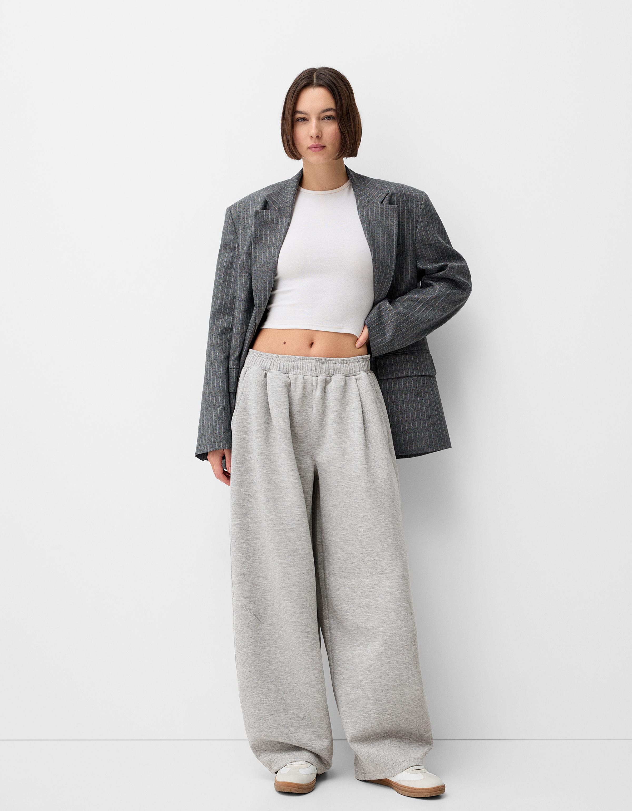 Plush barrel pants with darts - Pants - BSK Teen | Bershka