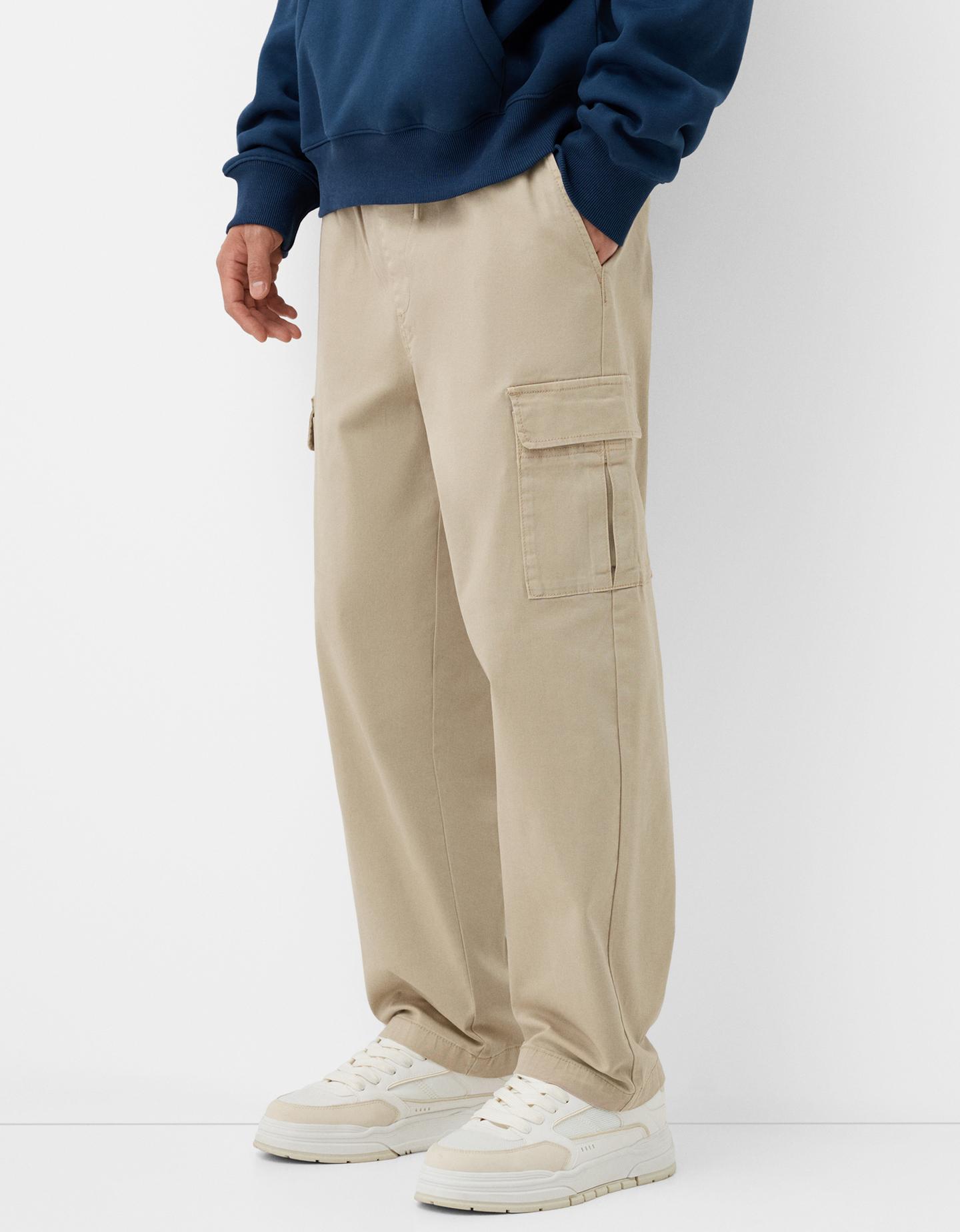 Bershka Pantaloni Jogger Cargo Uomo Xxl Sabbia