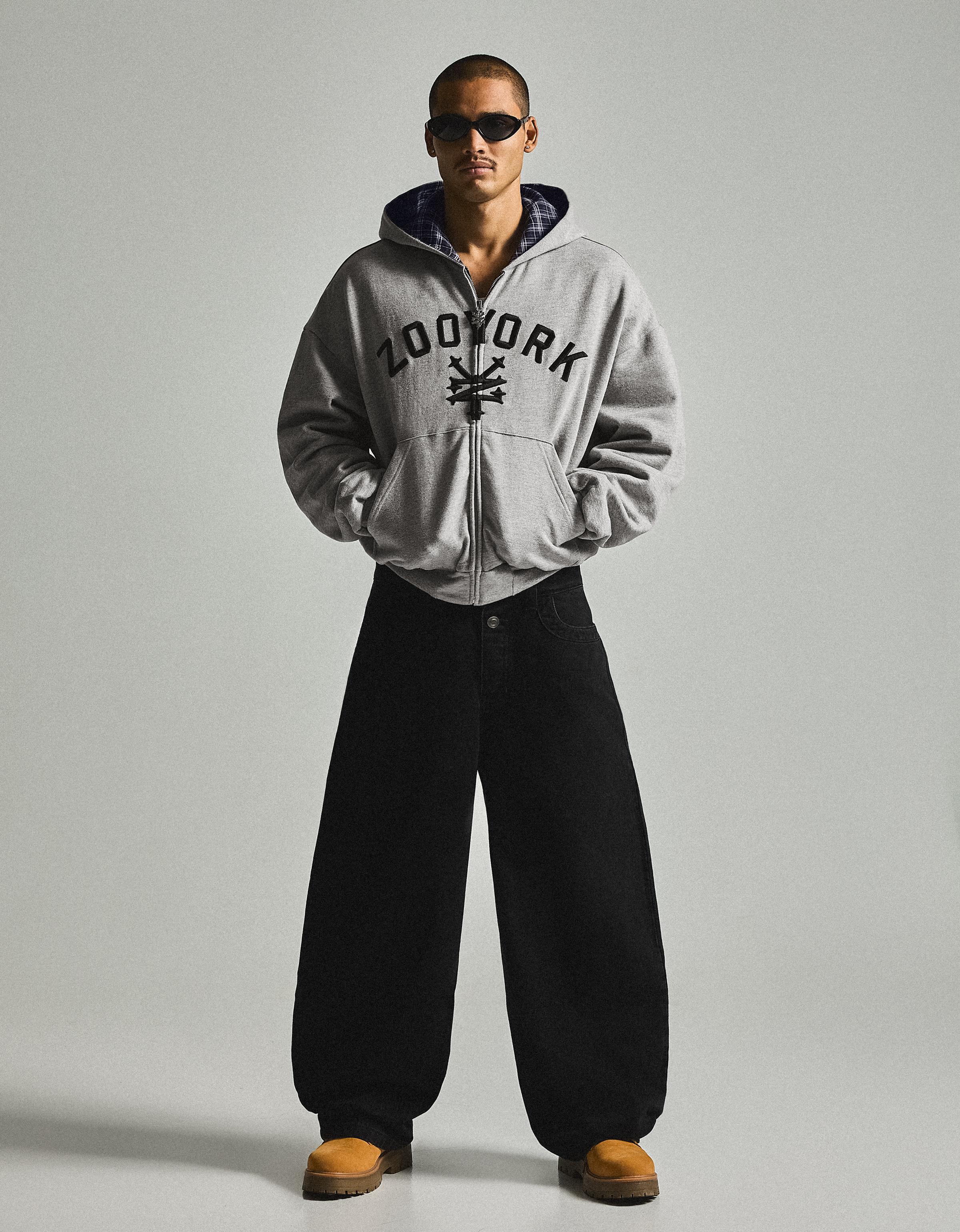 ZOO YORK X BERSHKA reversible hoodie — Grey
