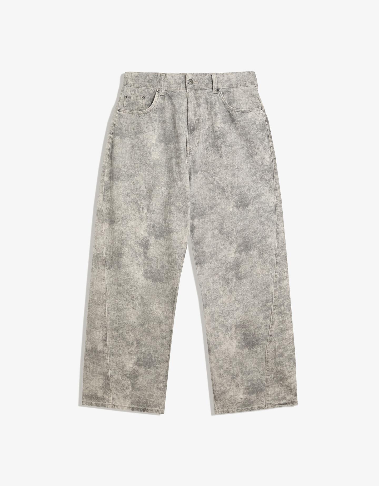 Bershka Pantalón Superbaggy Print Hombre 38 Crudo