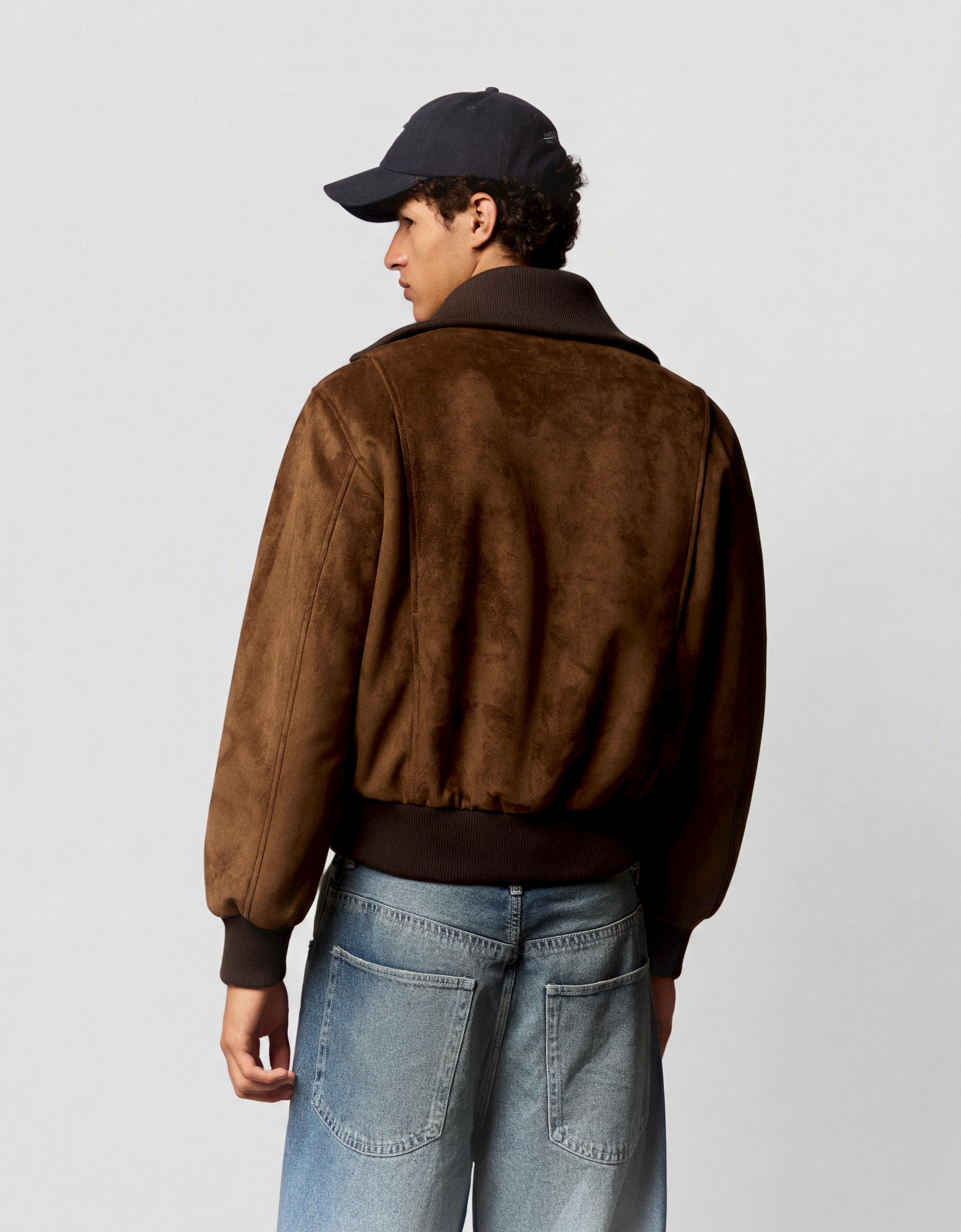 Retro faux suede jacket — Brown