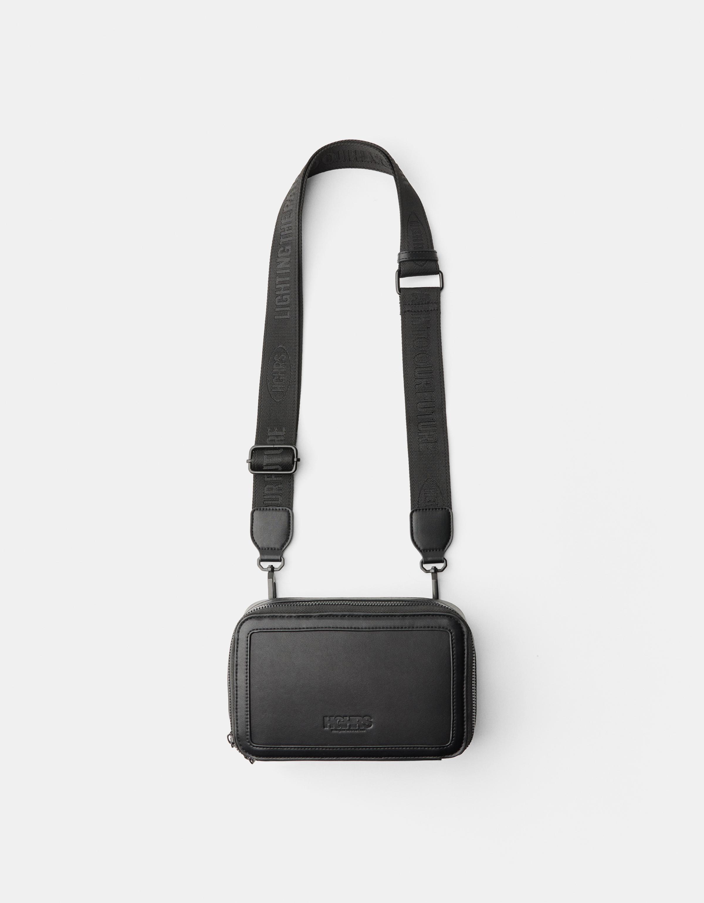 Bershka Crossbody-Tasche Aus Jacquard Herren Schwarz