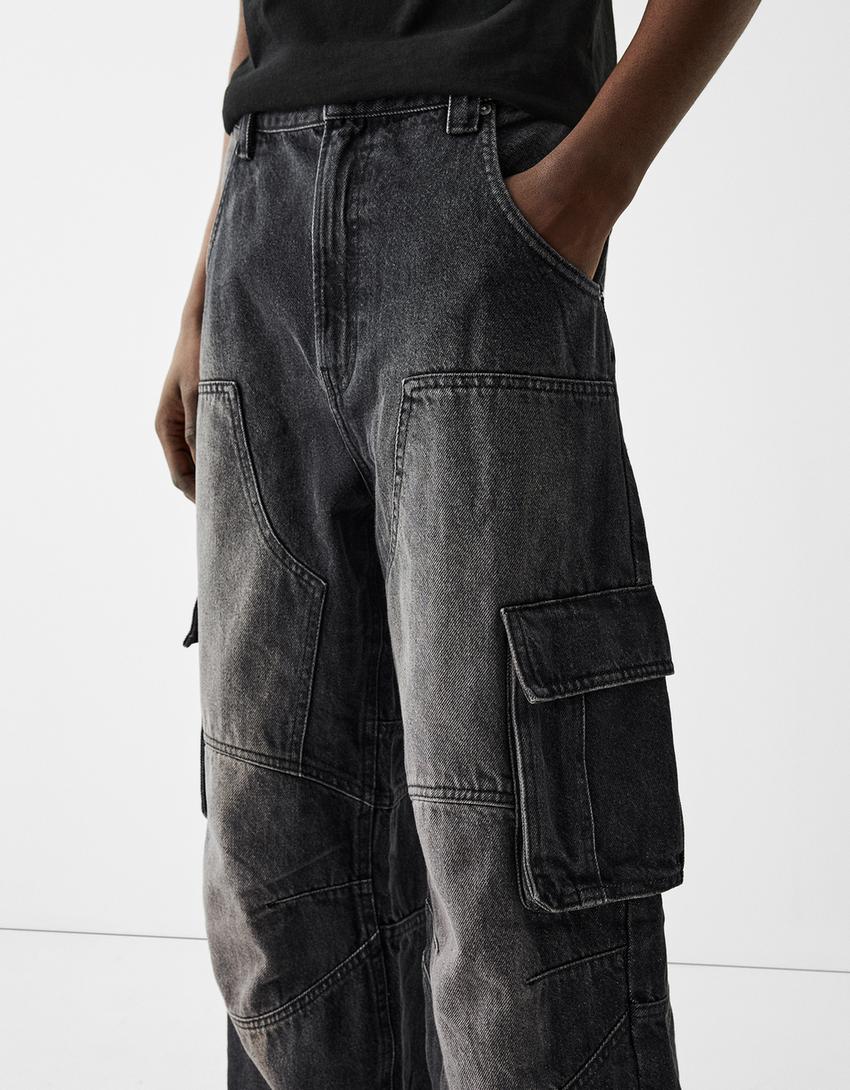 Jeans skater cargo-Preto-3