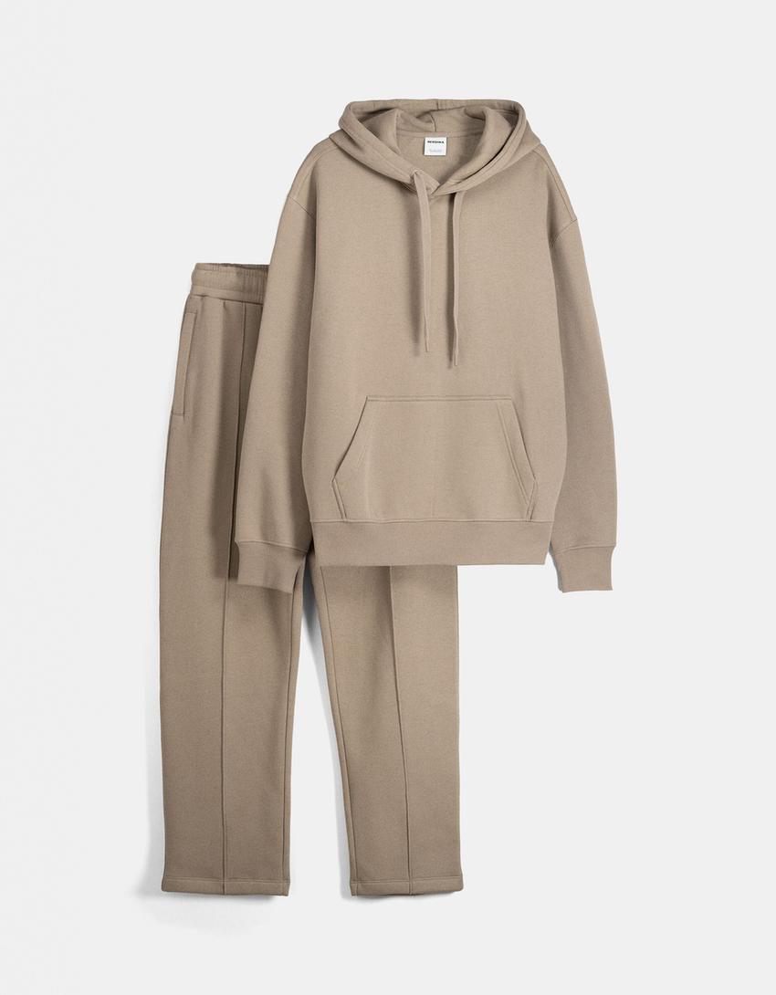 Pack sweatshirt capuz e calças perna larga felpa-Multicolor-5
