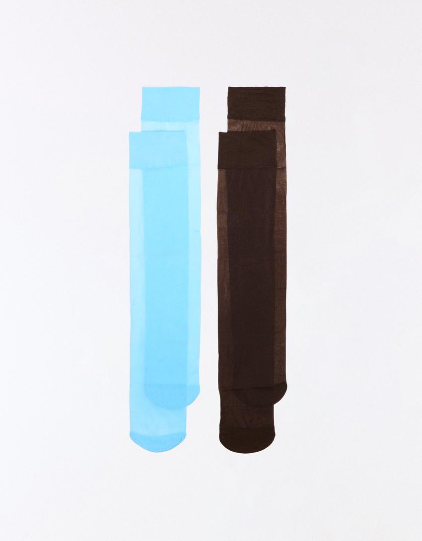 Pack of 2 tights-Brown