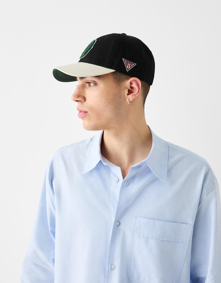 كاب جامعي مطرز-أسود-1