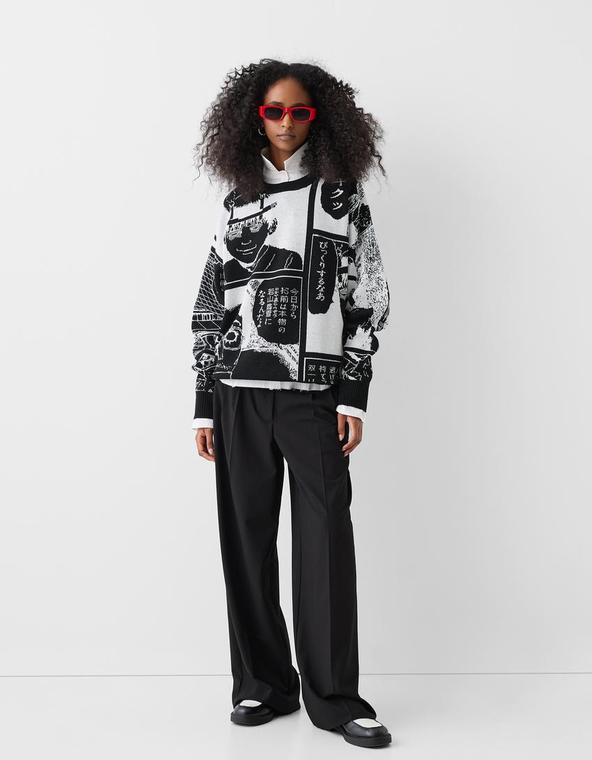 Pull Junji Ito Collection jacquard-Noir-4