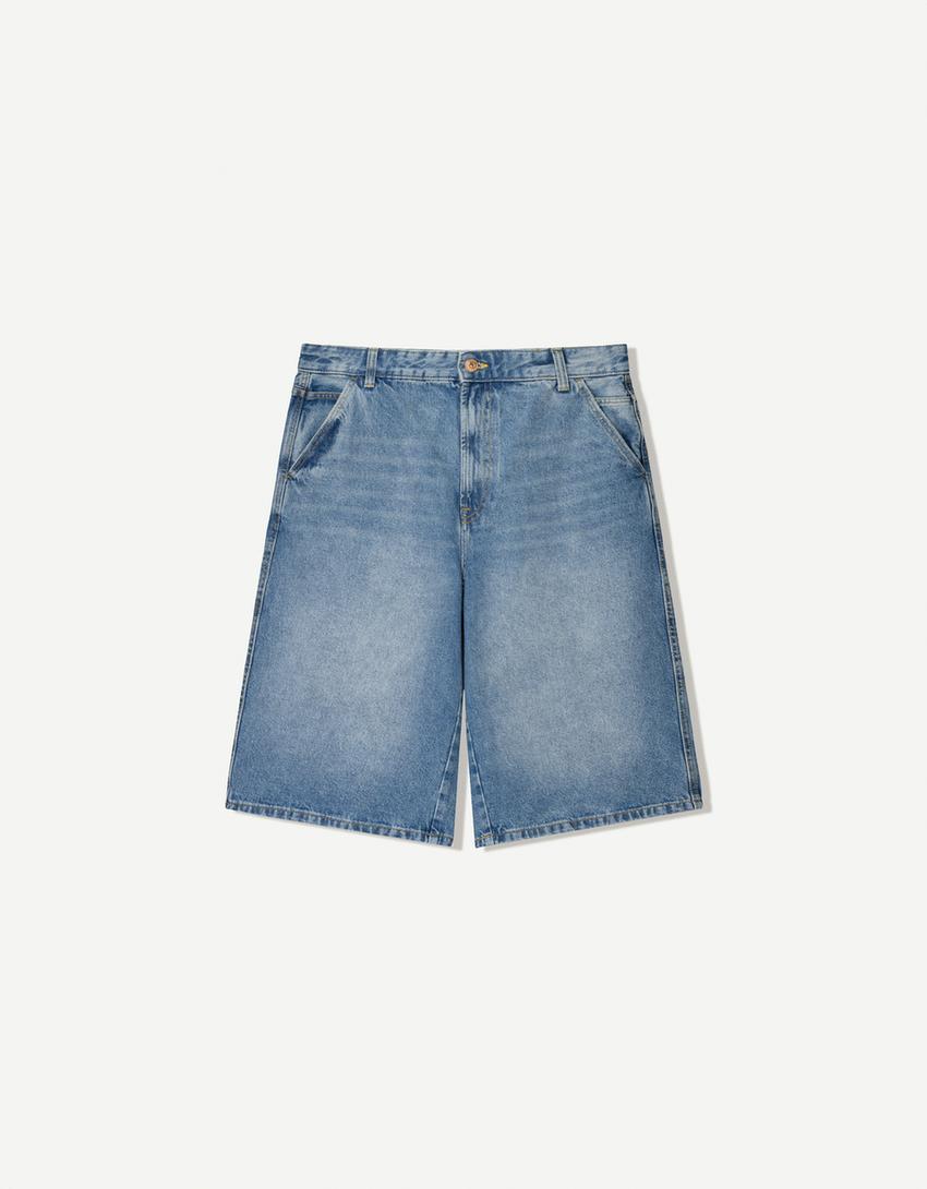 Bermuda denim skater-Bleu lavé-3