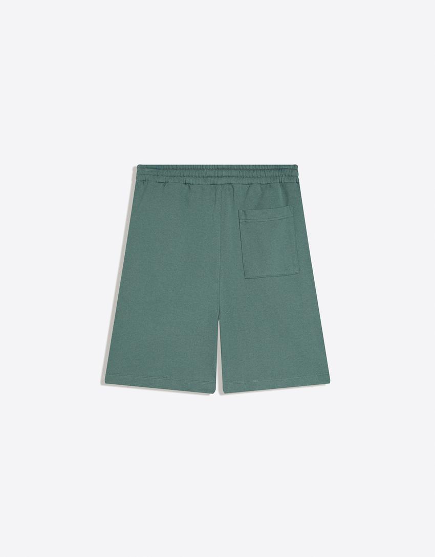 Bermude simple flaușate-Turcoaz