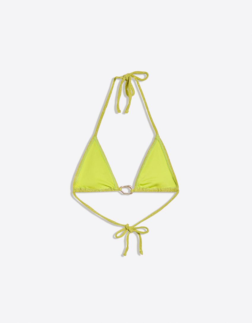 Triangle bikini top-Lime