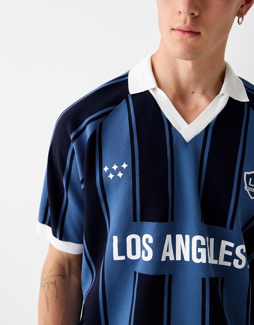 T-shirt polo LA Galaxy rayures-Bleu-3