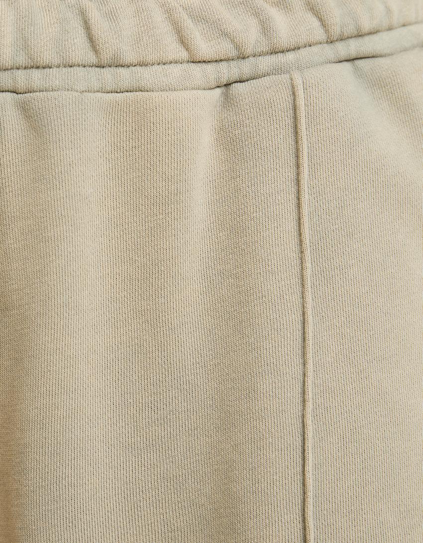 Cropped zip-up hoodie-Khaki-5
