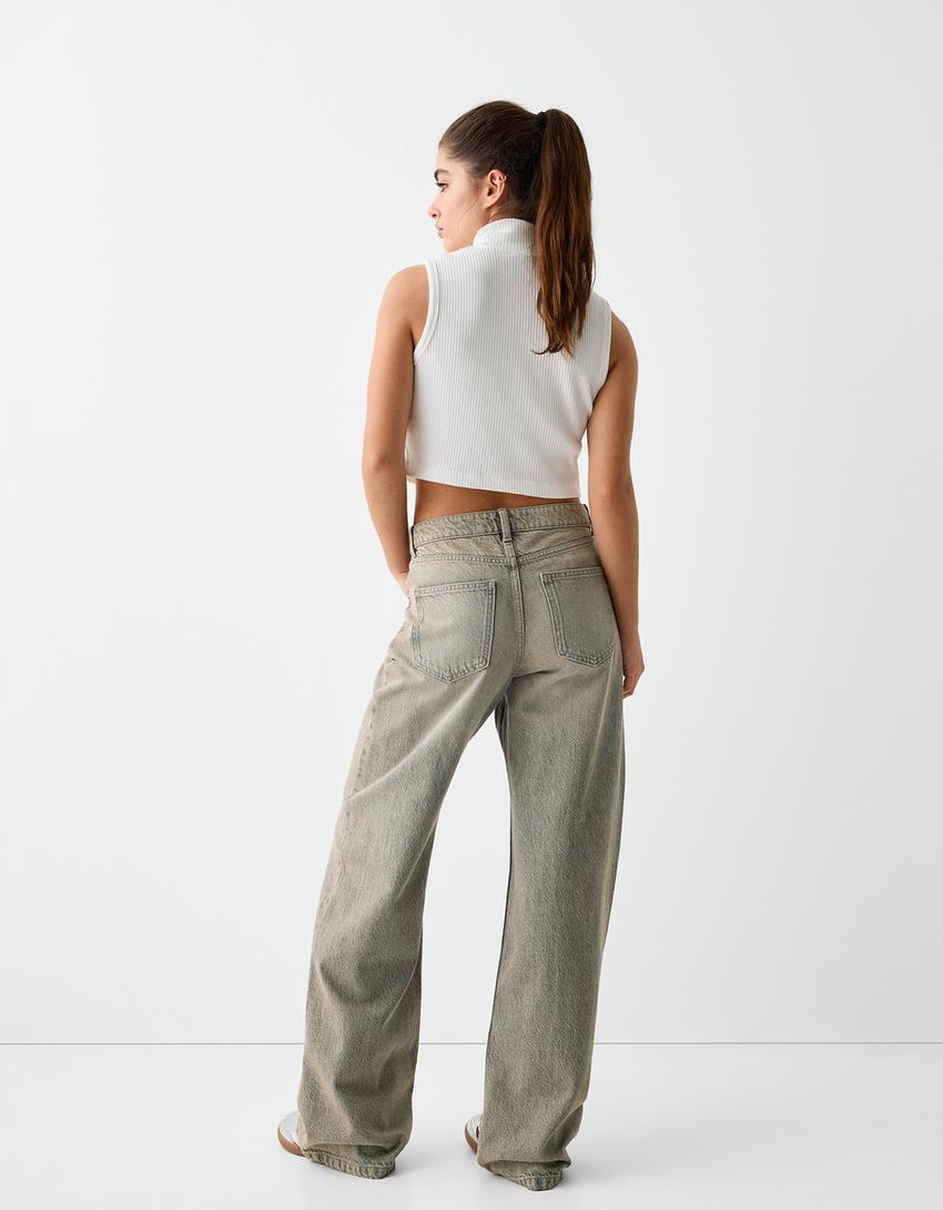 بنطال جينز واسع-رمادي-2