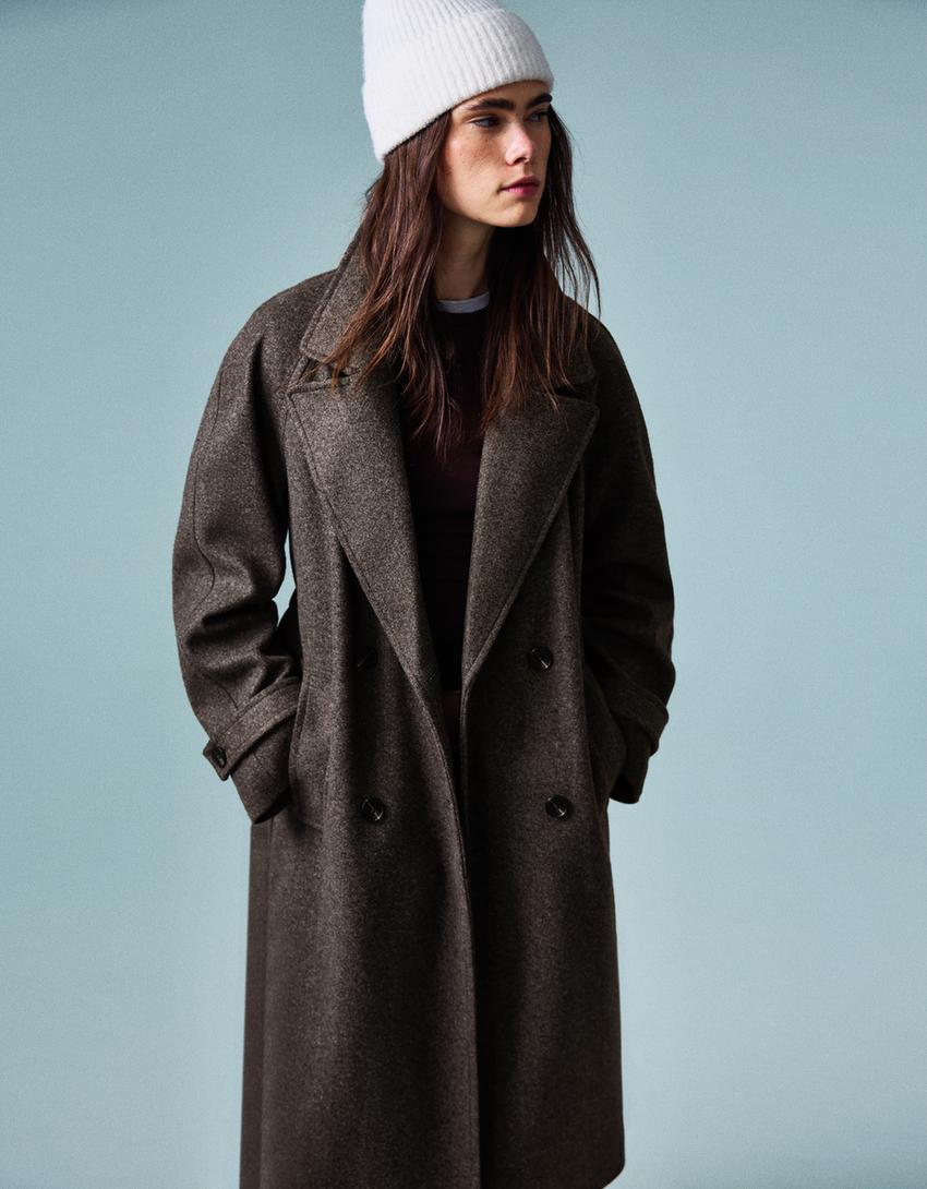 Trench doux ceinturé-Marron