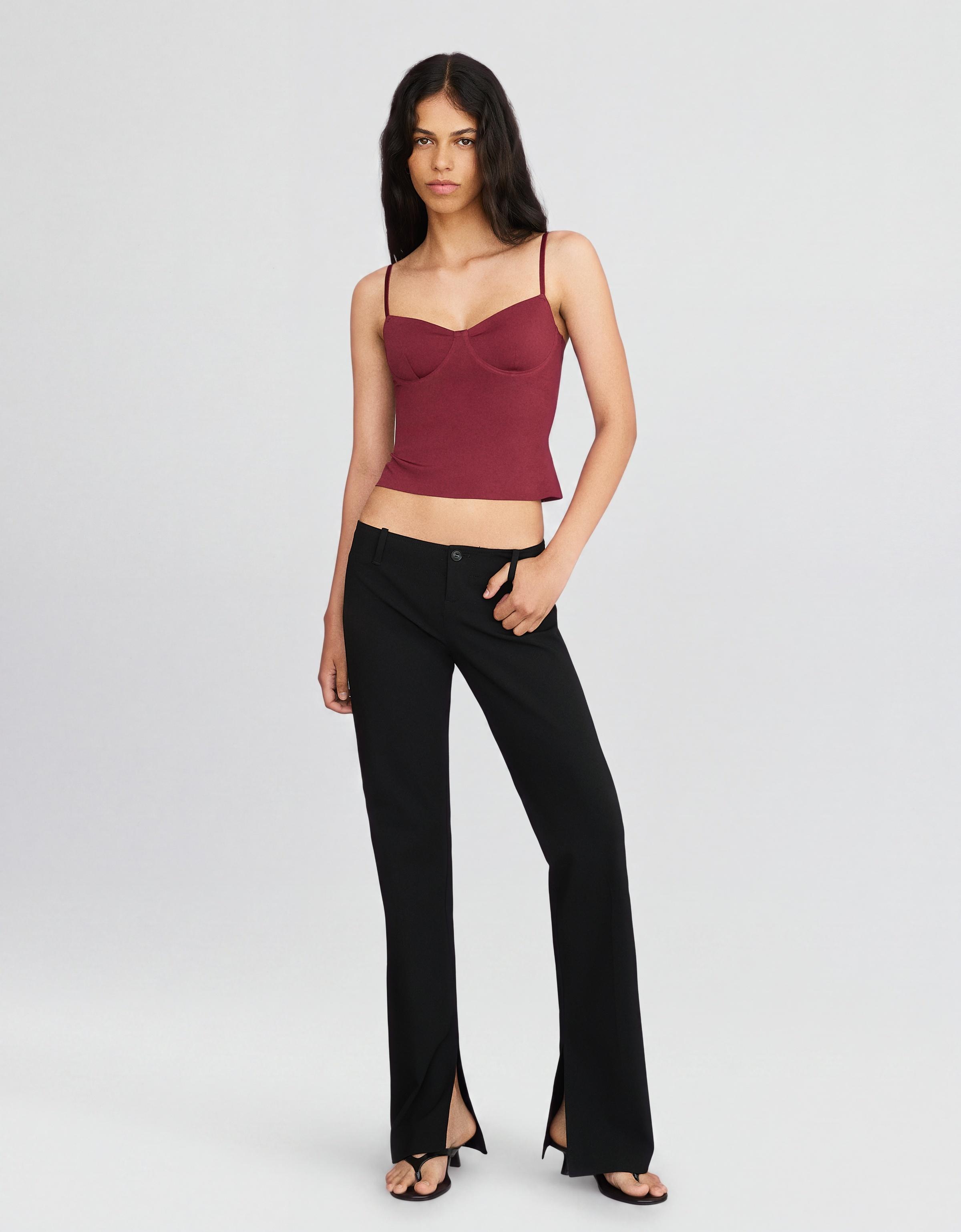 Sweetheart neckline camisole top — Red