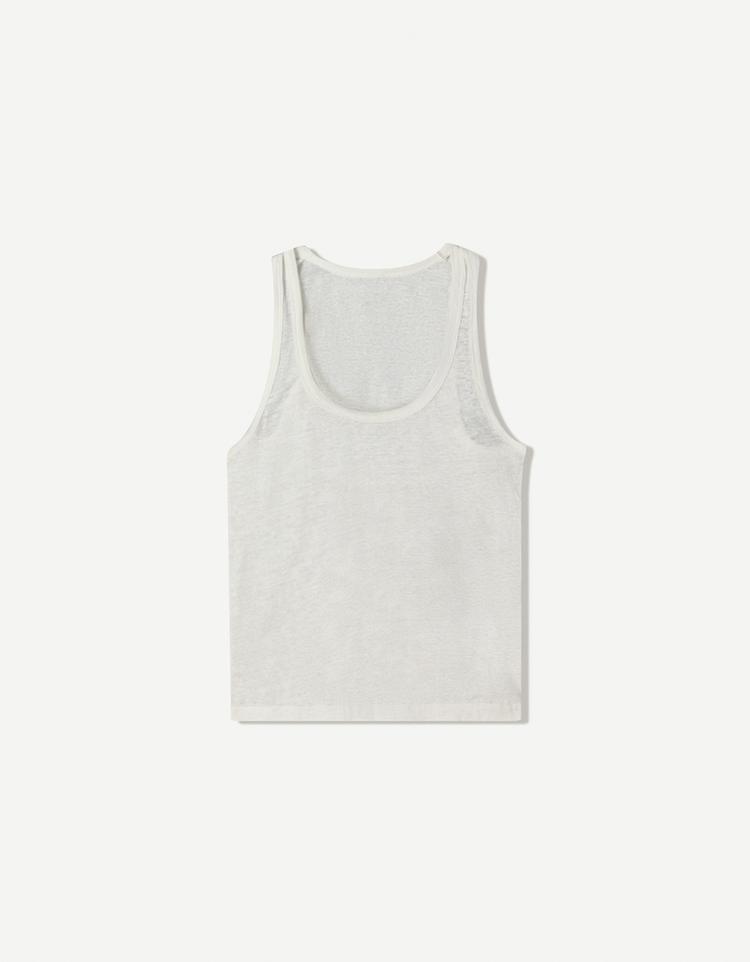 Strappy linen top