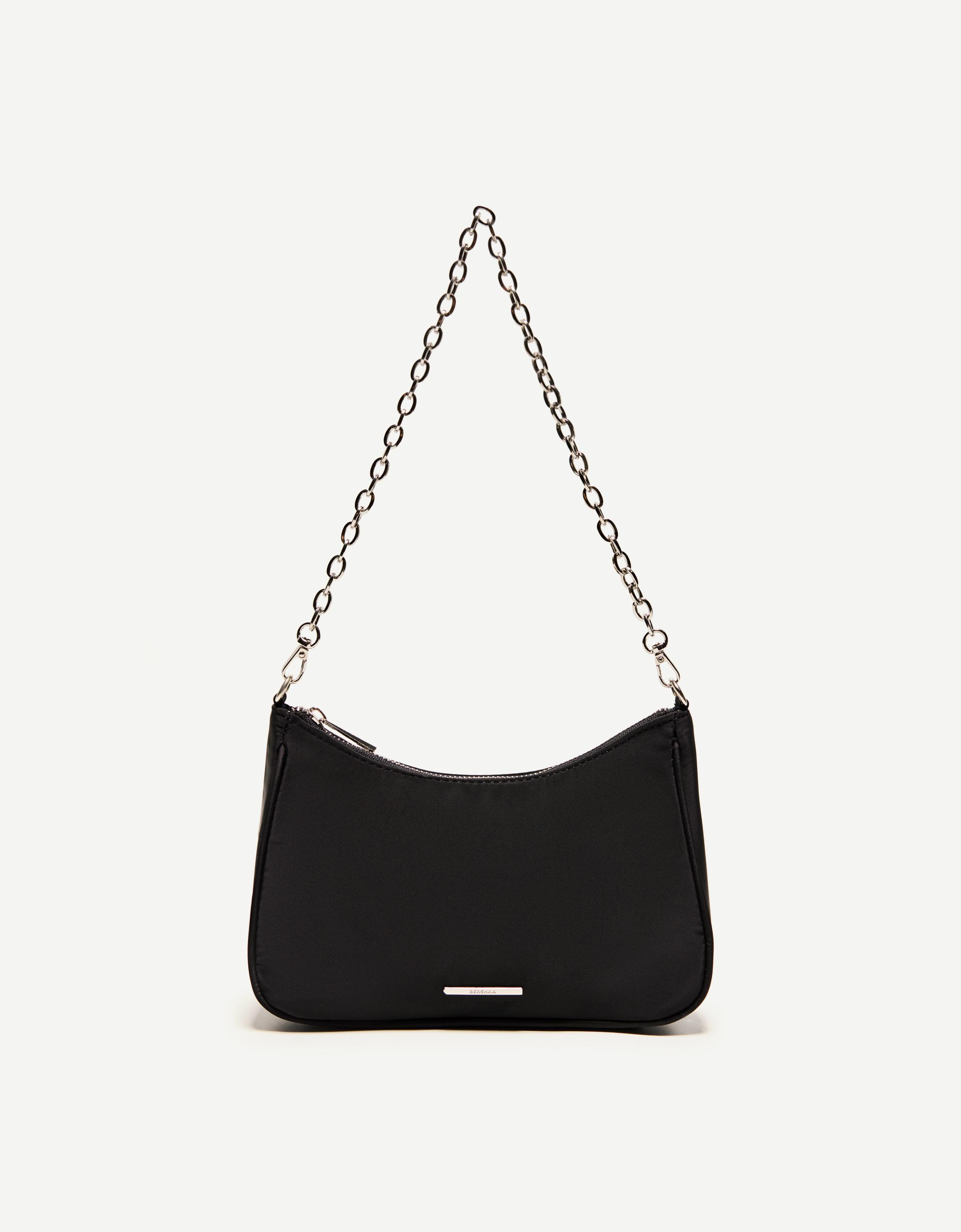 Satin chain bag — Black