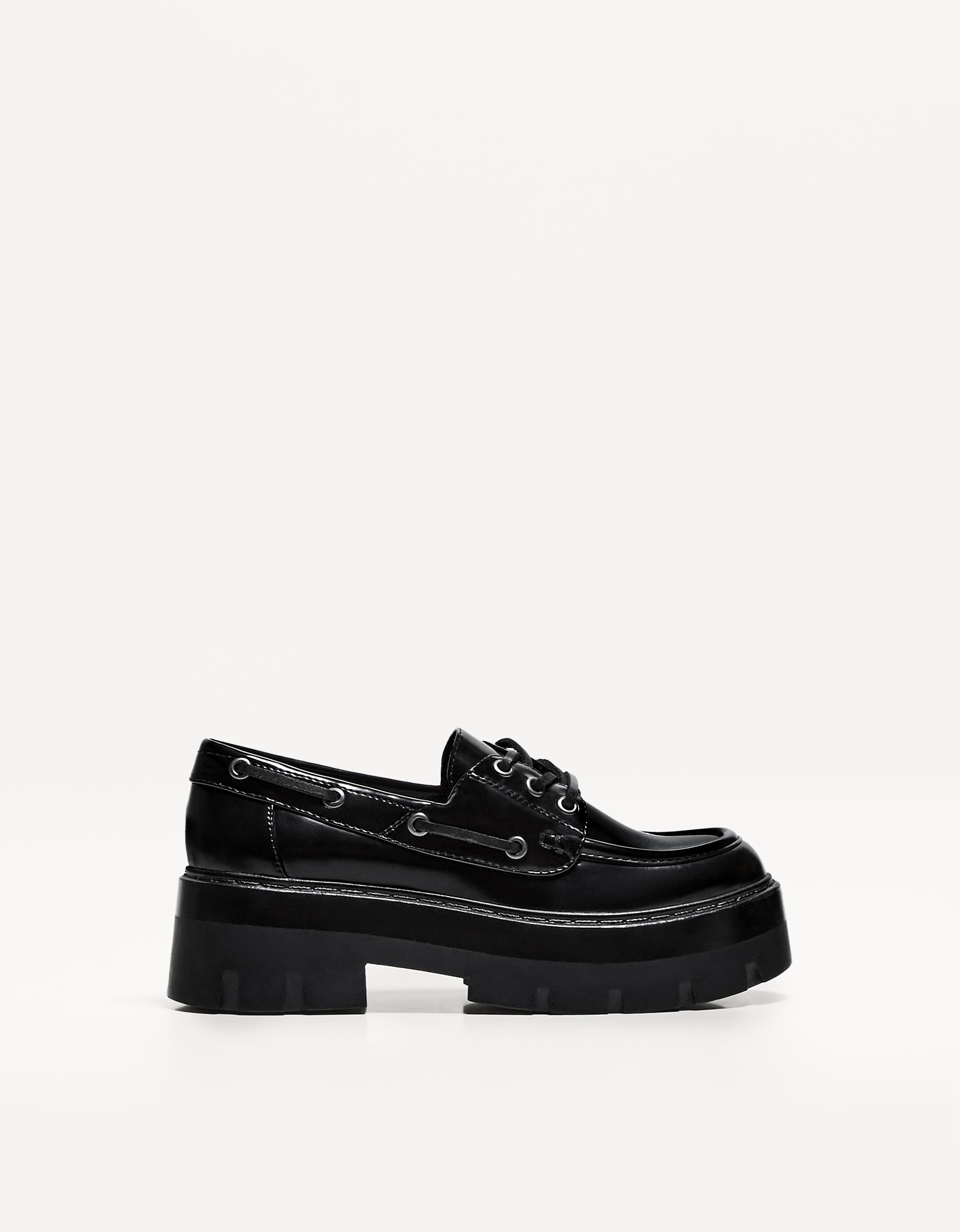 Bershka Segelschuhe Mit Chunky-Sohle Damen 41 Schwarz