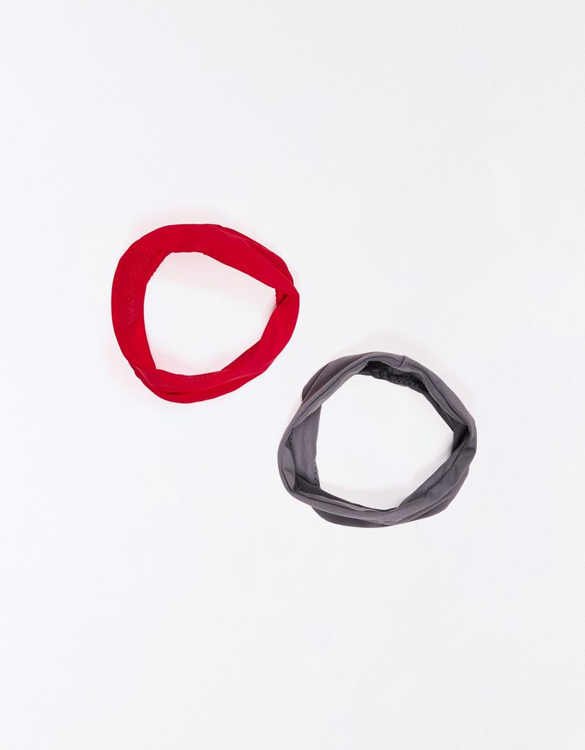 2-pack of non-slip hair headbands-Red