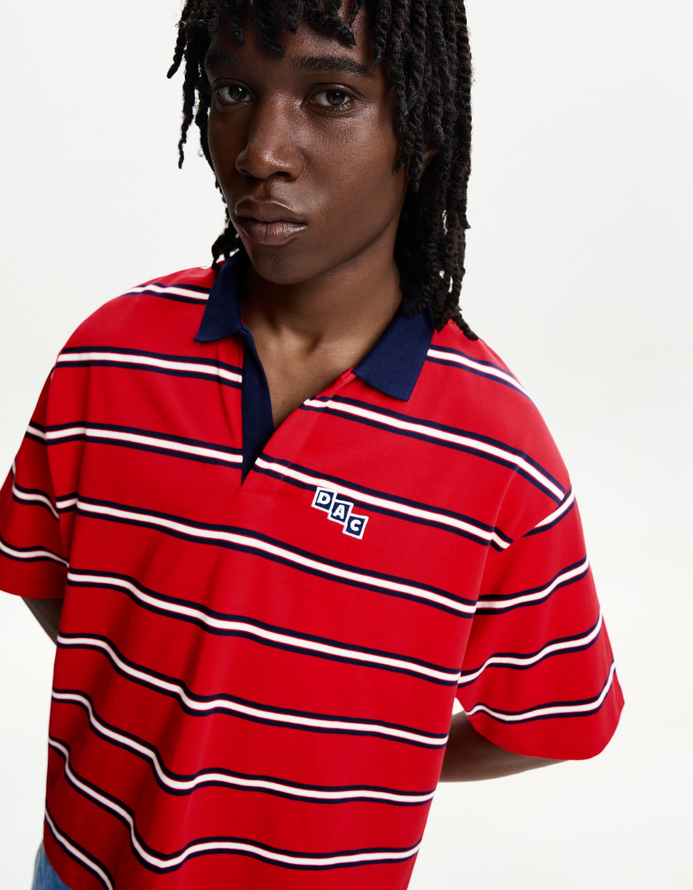 Short sleeve varsity polo shirt with patch - T-shirts - Men Short sleeve varsity polo shirt with patch - T-shirts - Men