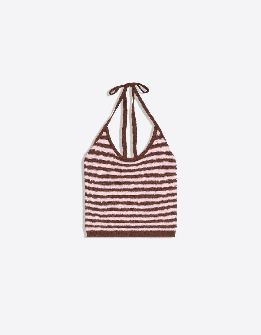 Neckholder-Stricktop-Grün